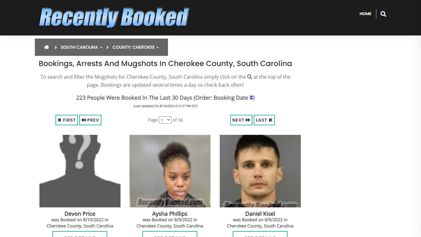 Recent bookings, Arrests, Mugshots in Cherokee County ...