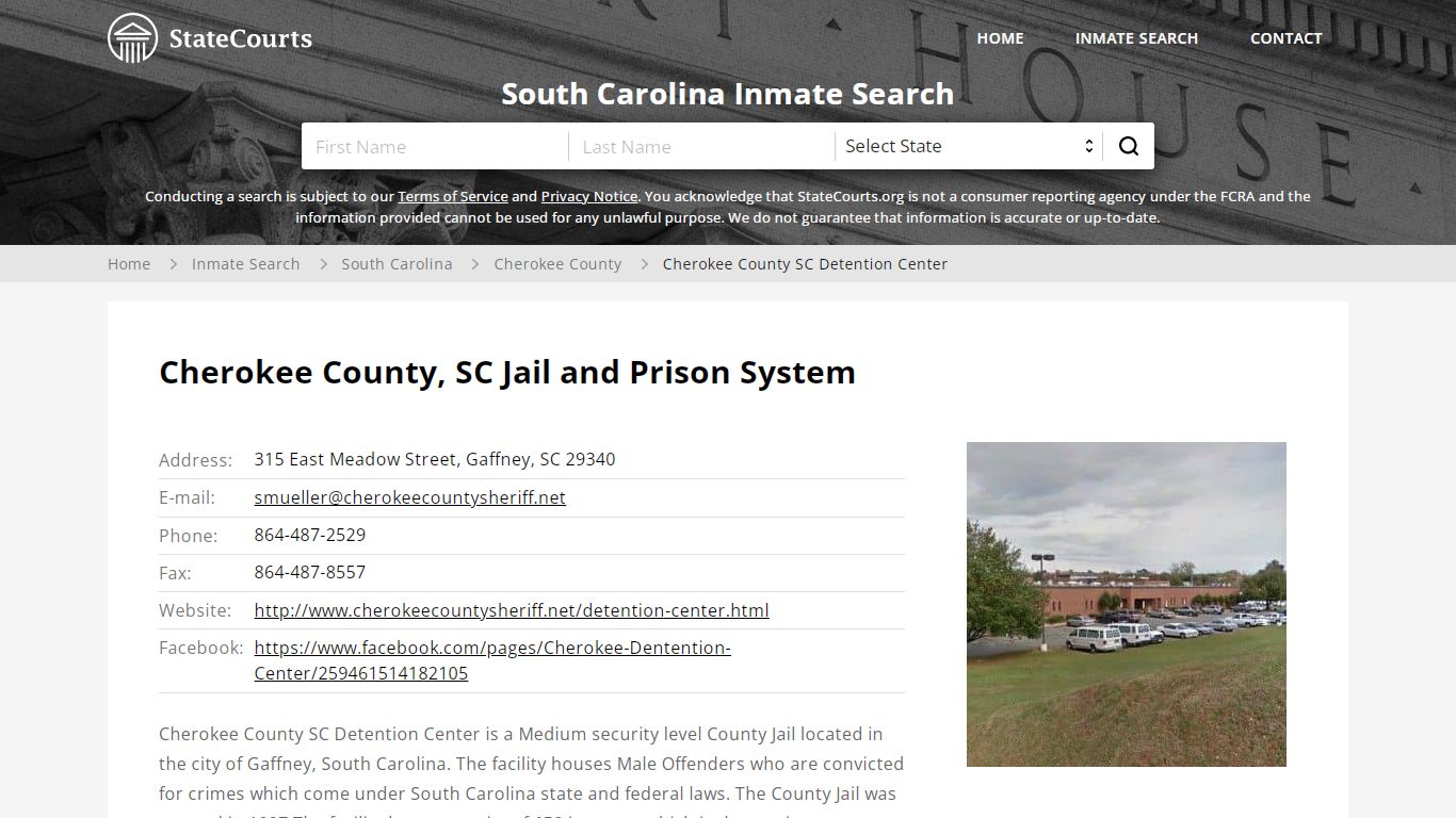 Cherokee County SC Detention Center Inmate Records Search ...